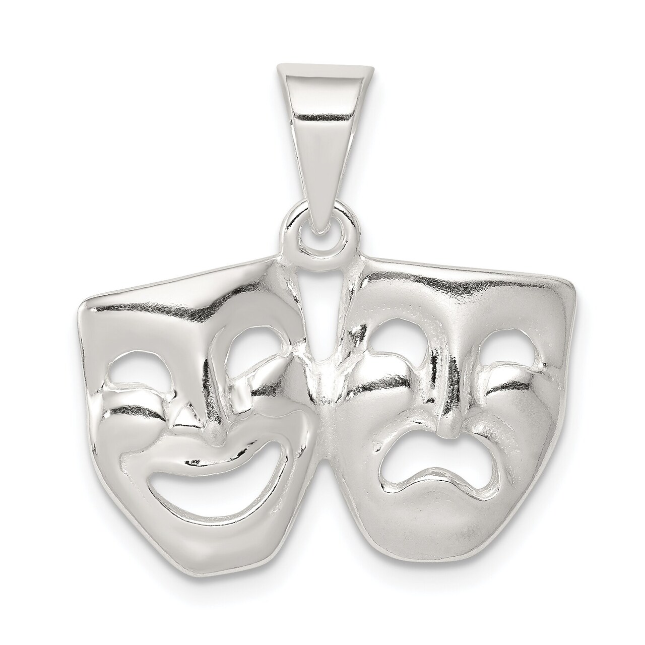 Sterling Silver Comedy & Tragedy Charm Drama Jewelry 19mm x 22mm